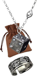 2-Piece Anime Necklace & Ring Set for Cosplay Accessory