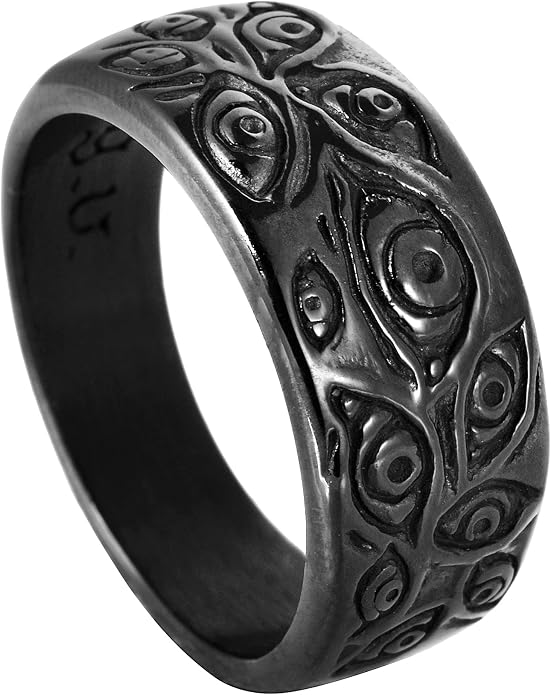 Gothic Evil Eye Ring Black Demon Eyes Band Rings